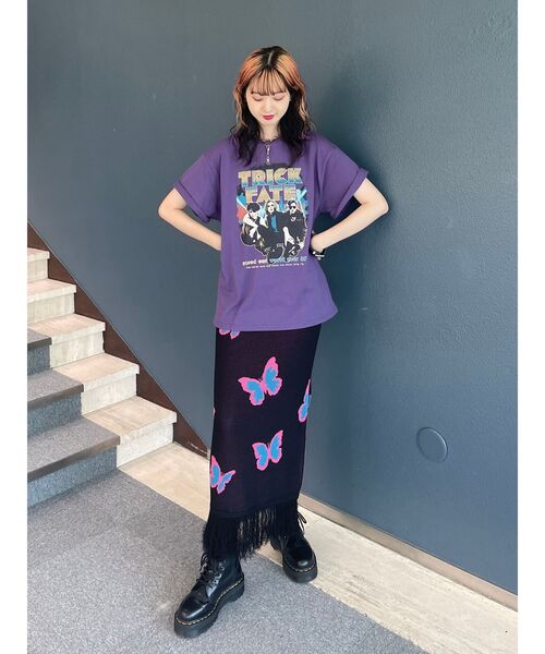 jouetie（ジュエティ）の「グランジBIGTシャツ（Tシャツ/カットソー・レディース・ブラック/パープル/アイボリー・MEDIUM）」の5枚目の写真