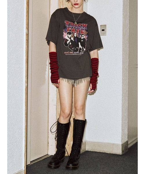 jouetie（ジュエティ）の「グランジBIGTシャツ（Tシャツ/カットソー・レディース・ブラック/パープル/アイボリー・MEDIUM）」の22枚目の写真