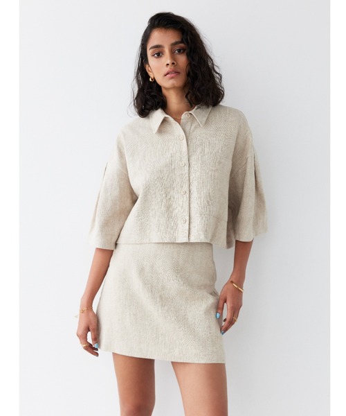 ALEXIA STAM(アリシアスタン)の「Linen Mini Skirt /リネンミニ台形スカート(スカート・レディース・ベージュ/チャコールグレー・S/M)」の10枚目の写真