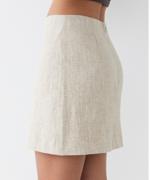 ALEXIA STAM(アリシアスタン)の「Linen Mini Skirt /リネンミニ台形スカート(スカート・レディース・ベージュ/チャコールグレー・S/M)」の15枚目の写真