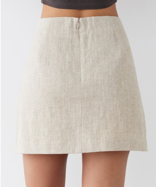 ALEXIA STAM(アリシアスタン)の「Linen Mini Skirt /リネンミニ台形スカート(スカート・レディース・ベージュ/チャコールグレー・S/M)」の16枚目の写真