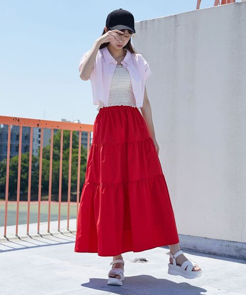 MAJESTIC LEGON(マジェスティックレゴン)の「アソートティアードスカート(スカート・レディース・ブラック/レッド/ホワイト系その他・MEDIUM)」の8枚目の写真