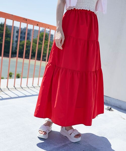 MAJESTIC LEGON(マジェスティックレゴン)の「アソートティアードスカート(スカート・レディース・ブラック/レッド/ホワイト系その他・MEDIUM)」の10枚目の写真