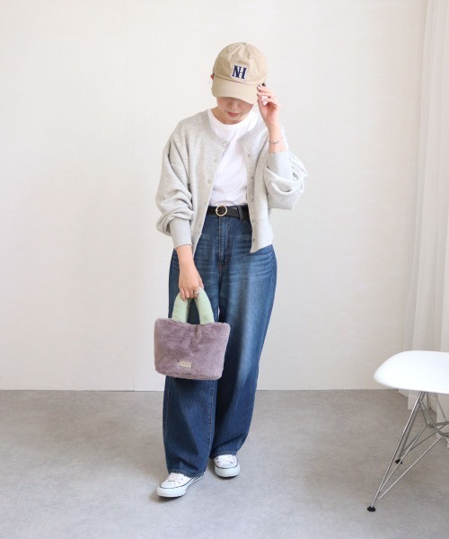 COLDE (コルデ)の「フェイクファーバイカラートートバッグ(トートバッグ・レディース・サックスブルー/イエロー/チャコールグレー/パープル・FREE)」の10枚目の写真