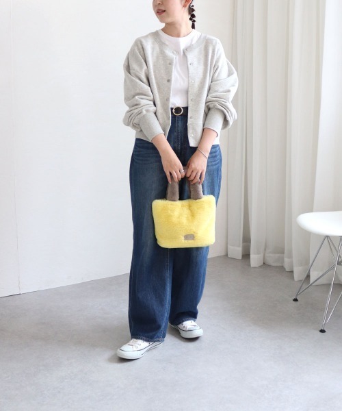 COLDE (コルデ)の「フェイクファーバイカラートートバッグ(トートバッグ・レディース・サックスブルー/イエロー/チャコールグレー/パープル・FREE)」の16枚目の写真