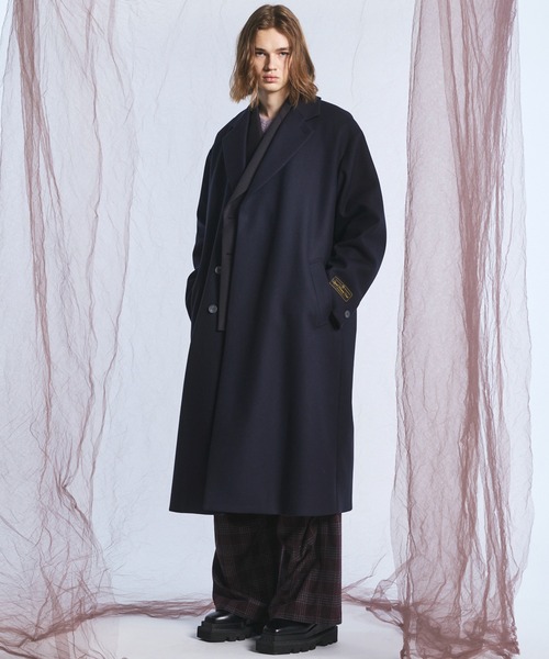 MAISON SPECIAL（メゾンスペシャル）の「《UNISEX》スーパー170プライムオーバーメルトンチェスターコート/Super170s Prime-Over Melton Chesterfield Coat【MAISON SPECIAL/メゾンスペシャル】（チェスターコート・メンズ・ネイビー/ブラック/チャコールグレー/グレイッシュベージュ・0/1/2）」の20枚目の写真
