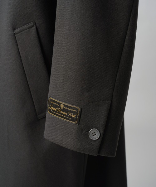 MAISON SPECIAL（メゾンスペシャル）の「《UNISEX》スーパー170プライムオーバーメルトンチェスターコート/Super170s Prime-Over Melton Chesterfield Coat【MAISON SPECIAL/メゾンスペシャル】（チェスターコート・メンズ・ネイビー/ブラック/チャコールグレー/グレイッシュベージュ・0/1/2）」の17枚目の写真