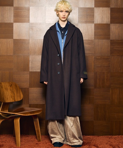 MAISON SPECIAL Super170s Chesterfieldコート Super170s Prime-Over Melton Chesterfield Coat
