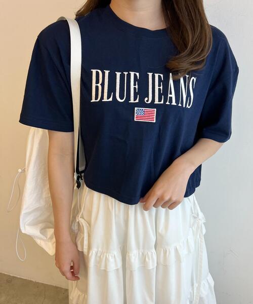 PHILLY(フィリー)の「刺繍ロゴショートTシャツ(Tシャツ/カットソー・レディース・ネイビー/ホワイト・FREE)」の3枚目の写真