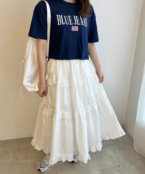 PHILLY(フィリー)の「刺繍ロゴショートTシャツ(Tシャツ/カットソー・レディース・ネイビー/ホワイト・FREE)」の12枚目の写真
