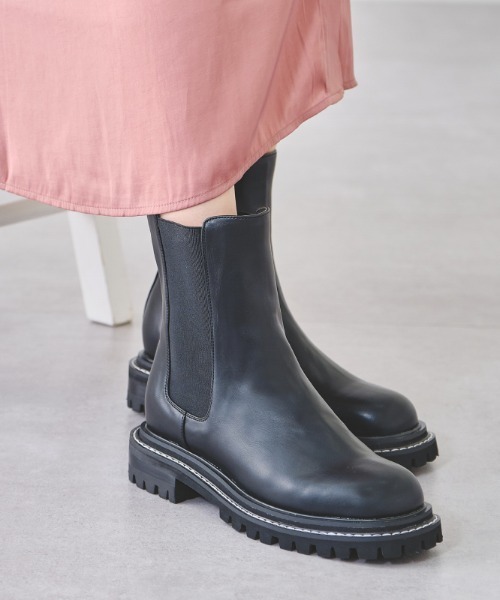 ORiental TRaffic（オリエンタルトラフィック）の「厚底 スクエアトゥ チェルシー ブーツ 31410（ブーツ・レディース・ブラウン/ブラック/ホワイト・LL/S/SS/L/3L/M）」の19枚目の写真