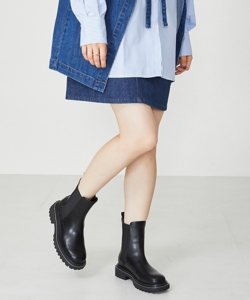 ORiental TRaffic（オリエンタルトラフィック）の「厚底 スクエアトゥ チェルシー ブーツ 31410（ブーツ・レディース・ブラウン/ブラック/ホワイト・LL/S/SS/L/3L/M）」の14枚目の写真