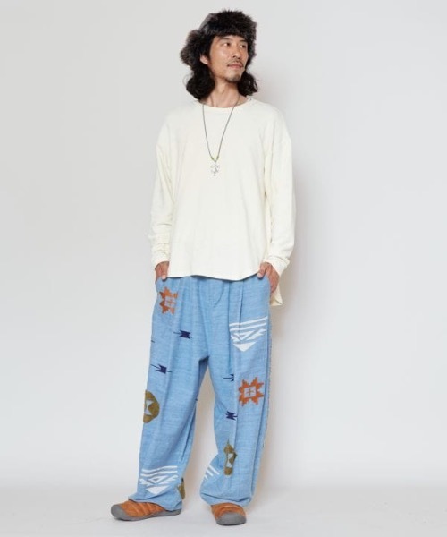 チャイハネ（チャイハネ）の「【チャイハネ】ロロムMEN'Sトップス（Tシャツ/カットソー・メンズ・オフホワイト/グリーン/ブラック/ブラウン/ライトグレー・FREE）」の12枚目の写真