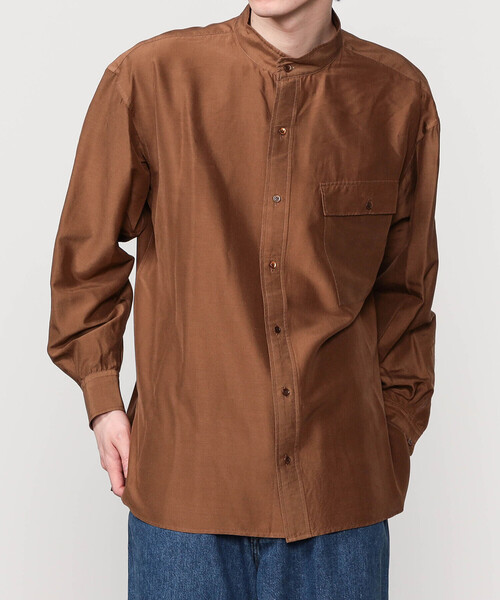 The CLASIK バンドカラーシャツ ウールシルク The CLASIK バンドカラー