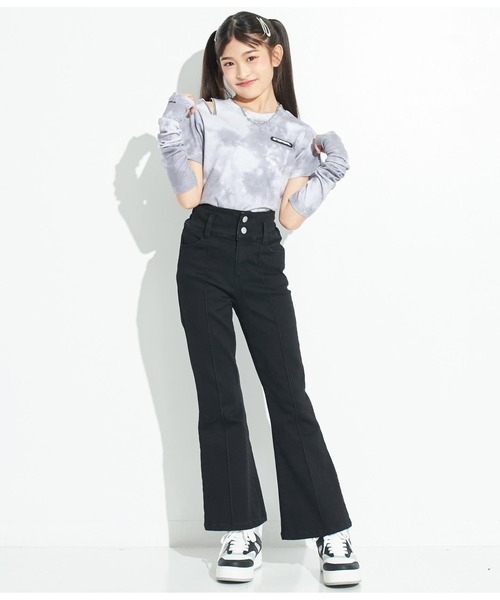 ANAP GｉRL（アナップガール）の「アームウォーマー付刺繍トップス（Tシャツ/カットソー・キッズ・グレー/ブラック/グリーン・XS/S/M）」の7枚目の写真