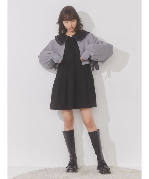 merry jenny(メリージェニー)の「リボンスナップカーディガン(カーディガン/ボレロ・レディース・レッド/オフホワイト/グレー・FREE)」の14枚目の写真