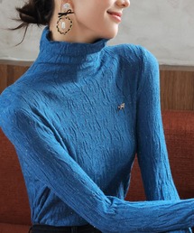 【AURORIA】ハイネックワッシャーニットトップス