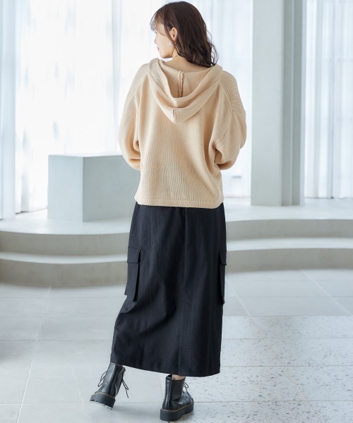 miclat（ミクラ）の「大きいサイズ　ニットパーカー　miclat（ニット/セーター・レディース・ブラック/ベージュ・L/LL/3L/4L/5L）」の15枚目の写真