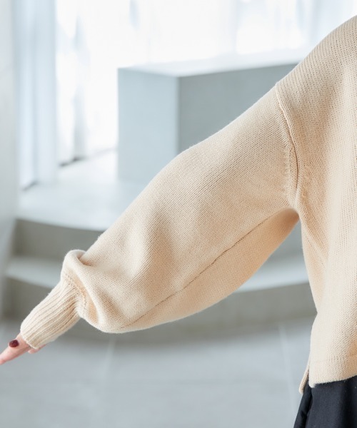 miclat（ミクラ）の「大きいサイズ　ニットパーカー　miclat（ニット/セーター・レディース・ブラック/ベージュ・L/LL/3L/4L/5L）」の9枚目の写真