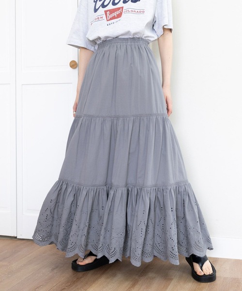 RAGEBLUE（レイジブルー）の「コットンレースロングスカート（スカート・レディース・ホワイト/ブラック/ブルー/ホワイト系その他/ブラック系2/ホワイト系2/グレー/ブルー系その他3/ブラウン系・FREE）」の6枚目の写真