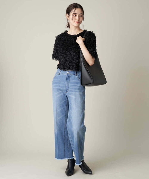 a.v.v（アーヴェヴェ）の「ストレートデニム（デニムパンツ・レディース・ブルー/チャコールグレー・38/40/42/36/34）」の3枚目の写真