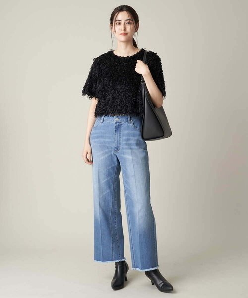a.v.v（アーヴェヴェ）の「ストレートデニム（デニムパンツ・レディース・ブルー/チャコールグレー・38/40/42/36/34）」の4枚目の写真