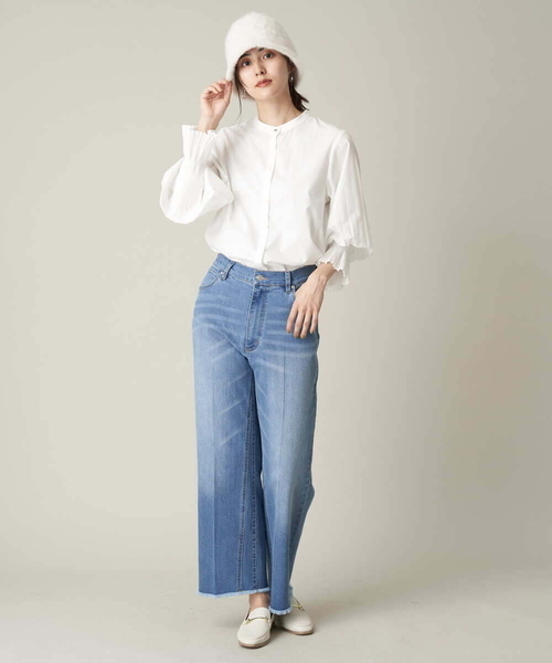 a.v.v（アーヴェヴェ）の「ストレートデニム（デニムパンツ・レディース・ブルー/チャコールグレー・38/40/42/36/34）」の8枚目の写真
