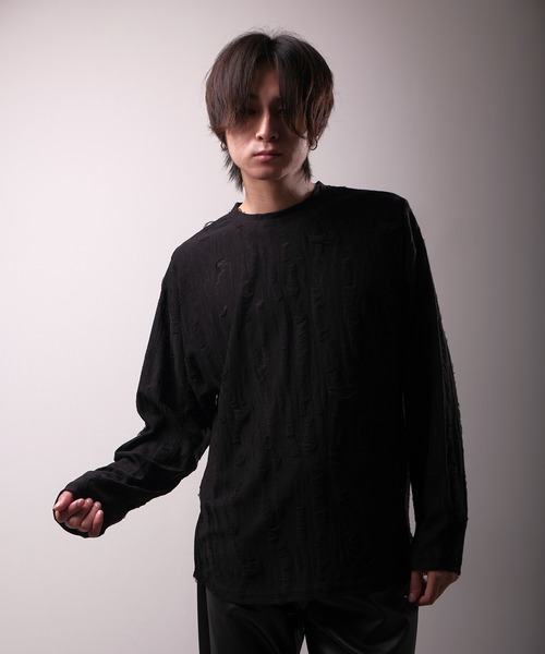 REGIEVO(レジエボ)の「REGIEVO ラウンドヘムロンT(Tシャツ/カットソー・メンズ・ブラック/グレー・M/L)」の4枚目の写真