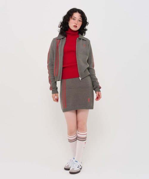 TINA：JOJUN（ティーナジョジュン）の「トラック ニットミニスカート TINA：JOJUN（スカート・レディース・チャコール/ライトブルー・M）」の15枚目の写真