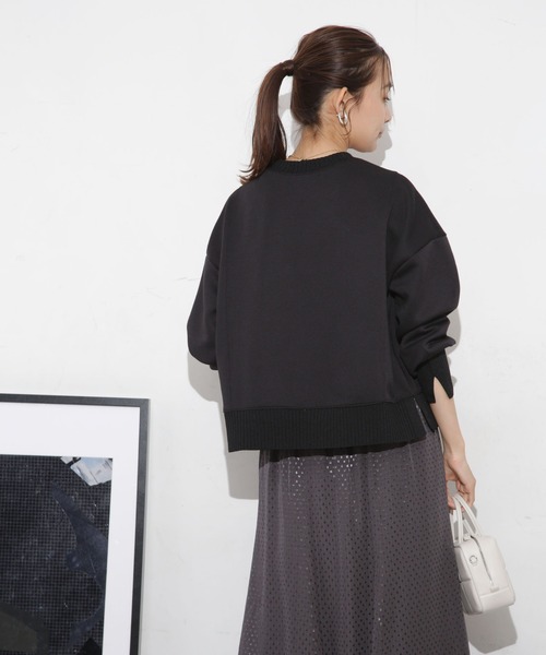 NANO universe（ナノユニバース）の「ボンディングカットワイドシルエットトップス(セットアップ可)（Tシャツ/カットソー・レディース・ブラック/ライトベージュ/ピンク・FREE）」の21枚目の写真