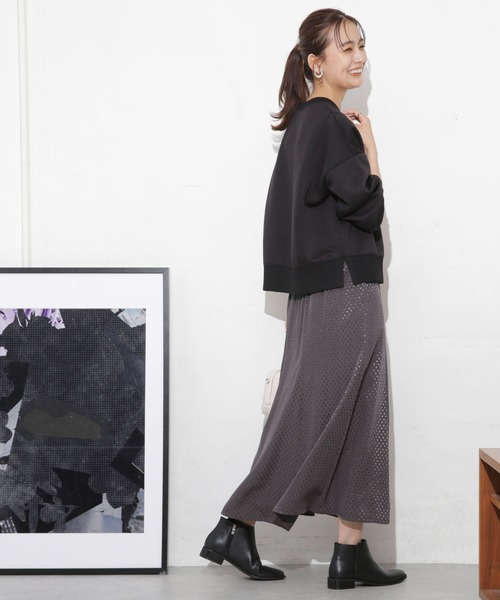 NANO universe（ナノユニバース）の「ボンディングカットワイドシルエットトップス(セットアップ可)（Tシャツ/カットソー・レディース・ブラック/ライトベージュ/ピンク・FREE）」の22枚目の写真