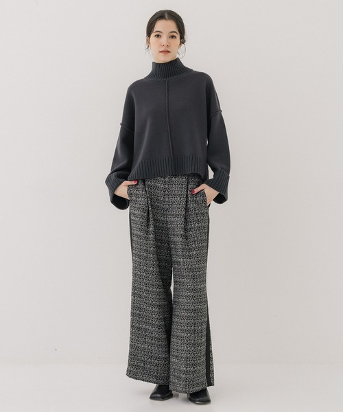 PUBLIC TOKYO（パブリックトウキョウ）の「【完売間近】ショートヘムリブニット（ニット/セーター・レディース・サックスブルー/パープル/ダークグレー/アイボリー/ホワイト/ピンク・FREE）」の8枚目の写真