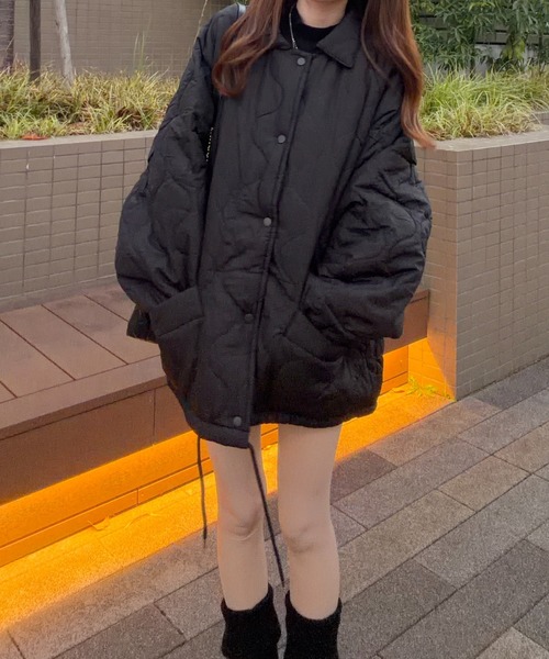 セール】軽く羽織れるあったかもこもこ裏地◎ ステンカラー 中綿