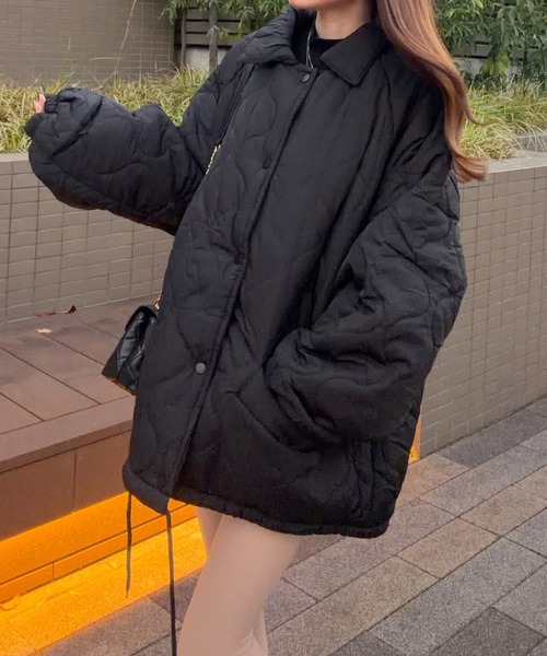 セール】軽く羽織れるあったかもこもこ裏地◎ ステンカラー 中綿