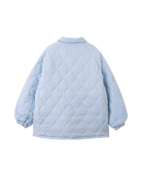 Ada.(エイダ)の「軽く羽織れるあったかもこもこ裏地◎ ステンカラー 中綿 キルティング パファージャケット(ブルゾン・レディース・ブラック/ライトブルー/ベージュ/オフホワイト/カーキ・L/M)」の12枚目の写真