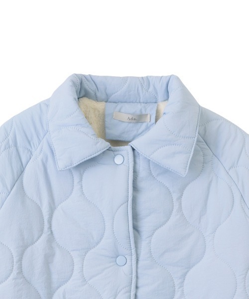 Ada.(エイダ)の「軽く羽織れるあったかもこもこ裏地◎ ステンカラー 中綿 キルティング パファージャケット(ブルゾン・レディース・ブラック/ライトブルー/ベージュ/オフホワイト/カーキ・L/M)」の13枚目の写真
