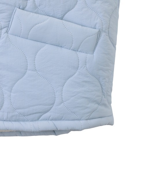 Ada.(エイダ)の「軽く羽織れるあったかもこもこ裏地◎ ステンカラー 中綿 キルティング パファージャケット(ブルゾン・レディース・ブラック/ライトブルー/ベージュ/オフホワイト/カーキ・L/M)」の16枚目の写真