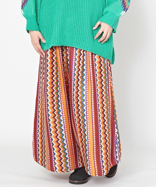 チャイハネ（チャイハネ）の「【チャイハネ】ネティーラワイドパンツ（その他パンツ・レディース・ブラック×グリーン/イエロー系その他/レッド/ターコイズブルー/ブルー/レッド系その他/グリーン系その他/イエロー・FREE）」の6枚目の写真