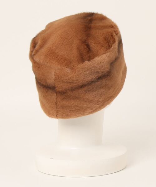 polcadot(ポルカドット)の「RUSSIAN FUR TOQUE/ロシアン ファー トーク(ニットキャップ/ビーニー・レディース・ブラウン/アイボリー・FREE)」の3枚目の写真