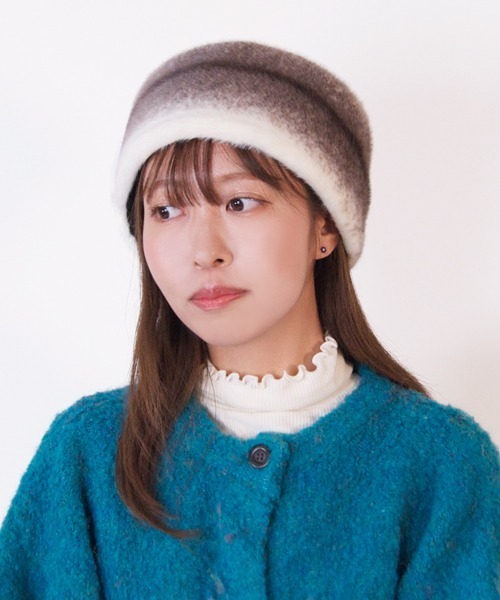 polcadot(ポルカドット)の「RUSSIAN FUR TOQUE/ロシアン ファー トーク(ニットキャップ/ビーニー・レディース・ブラウン/アイボリー・FREE)」の2枚目の写真