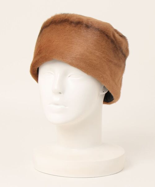 polcadot(ポルカドット)の「RUSSIAN FUR TOQUE/ロシアン ファー トーク(ニットキャップ/ビーニー・レディース・ブラウン/アイボリー・FREE)」の10枚目の写真