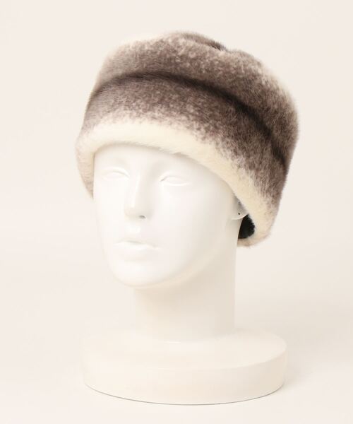 polcadot(ポルカドット)の「RUSSIAN FUR TOQUE/ロシアン ファー トーク(ニットキャップ/ビーニー・レディース・ブラウン/アイボリー・FREE)」の6枚目の写真