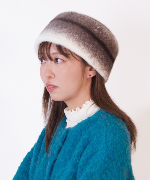 polcadot(ポルカドット)の「RUSSIAN FUR TOQUE/ロシアン ファー トーク(ニットキャップ/ビーニー・レディース・ブラウン/アイボリー・FREE)」の12枚目の写真