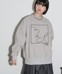アート刺繍ブラッシュドジャージープルオーバー