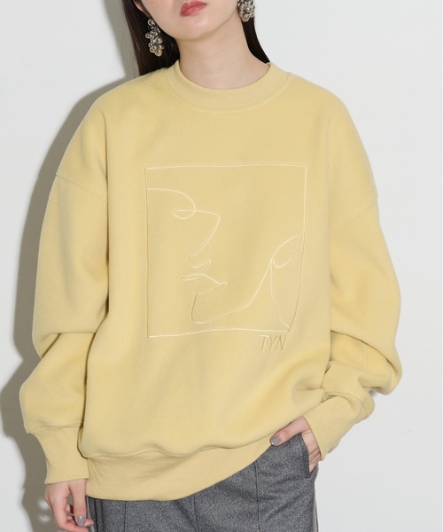 THE YOn(ザヨン)の「アート刺繍ブラッシュドジャージープルオーバー(スウェット・レディース・グレー/イエロー/チャコールグレー/アイボリー・FREE)」の19枚目の写真