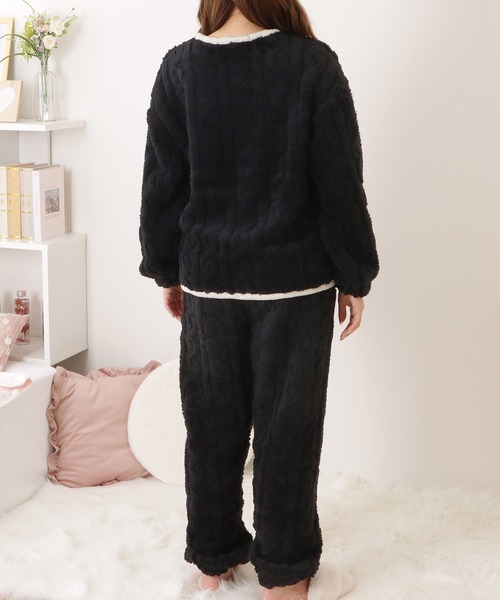 Lace Ladies（レースレディース）の「パールボタンケーブル柄ふわもこルームセット（ルームウェア/パジャマ・レディース・ブラック/ラベンダー/ブルー/ホワイト/ピンク・M/XL）」の21枚目の写真