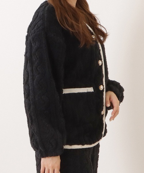 Lace Ladies（レースレディース）の「パールボタンケーブル柄ふわもこルームセット（ルームウェア/パジャマ・レディース・ブラック/ラベンダー/ブルー/ホワイト/ピンク・M/XL）」の22枚目の写真