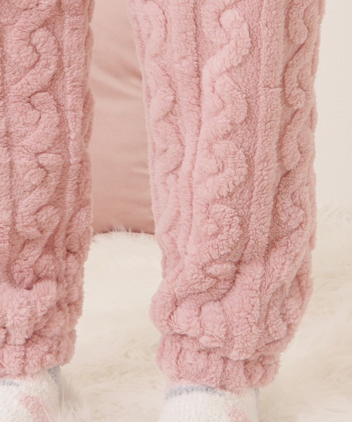Lace Ladies（レースレディース）の「パールボタンケーブル柄ふわもこルームセット（ルームウェア/パジャマ・レディース・ブラック/ラベンダー/ブルー/ホワイト/ピンク・M/XL）」の10枚目の写真
