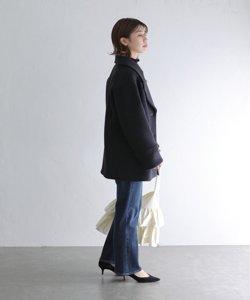 La TOTALITE（ラトータリテ）の「ダブルビーバーPコート（ピーコート・レディース・ネイビー/アイボリー/キャメル・36/38）」の12枚目の写真