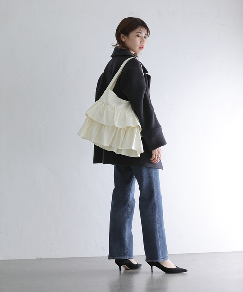 La TOTALITE（ラトータリテ）の「ダブルビーバーPコート（ピーコート・レディース・ネイビー/アイボリー/キャメル・36/38）」の13枚目の写真